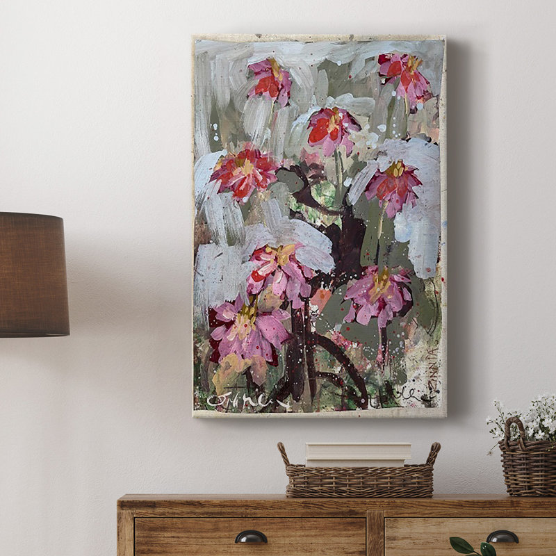 Toile tendue avec châssis Zinnia I - prêt à accrocher, H 48 po x l 32 po x P 1 po
