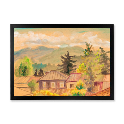 " Houses In The Green Countryside " Painting Print