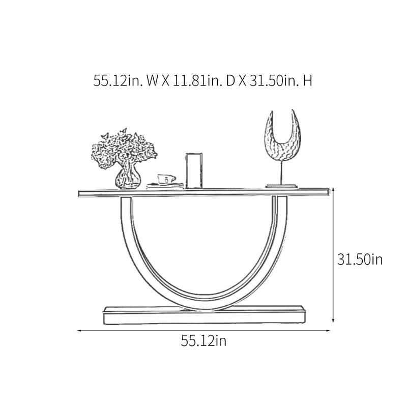 Console moderne minimaliste, H 31,5 po x l 55,12 po x P 11,81 po