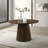 Round Dining Table 47.2" with Oak Veneer Top, 12-Faceted Pedestal Base, 4-Person Kitchen Table for Small Spaces