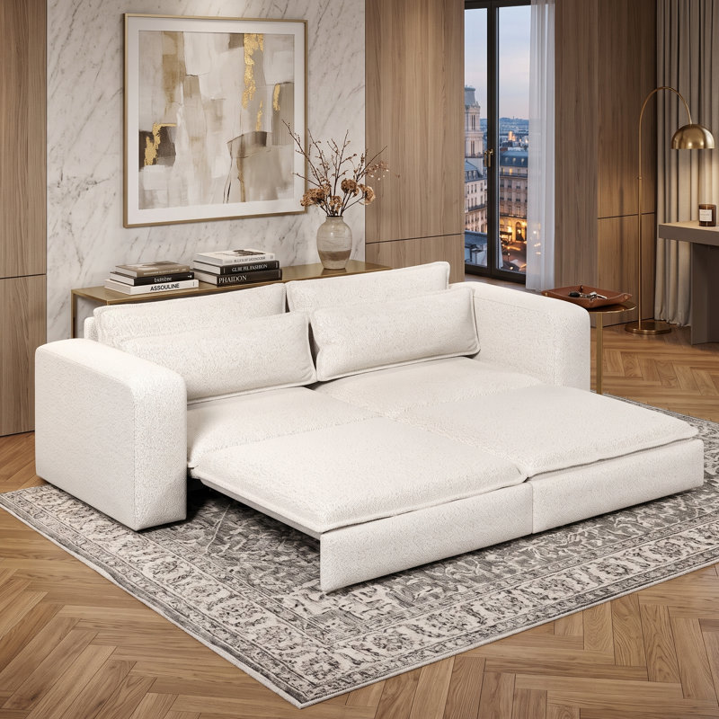 Canapé-lit convertible 3-en-1 93 po Camel Teddy, Beige