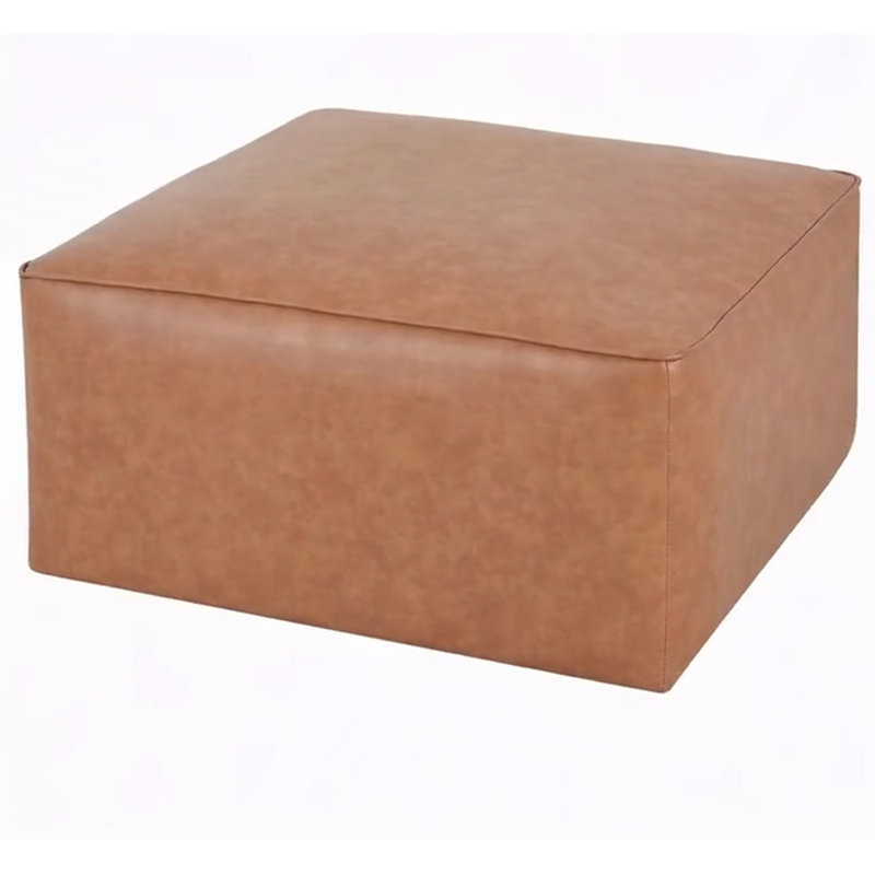 Modern Elegance Square PU Leather Ottoman