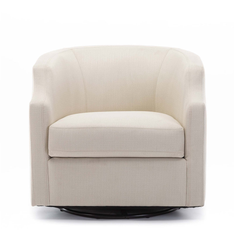 Fauteuil demi-tonneau pivotant et pivotant, Naturel