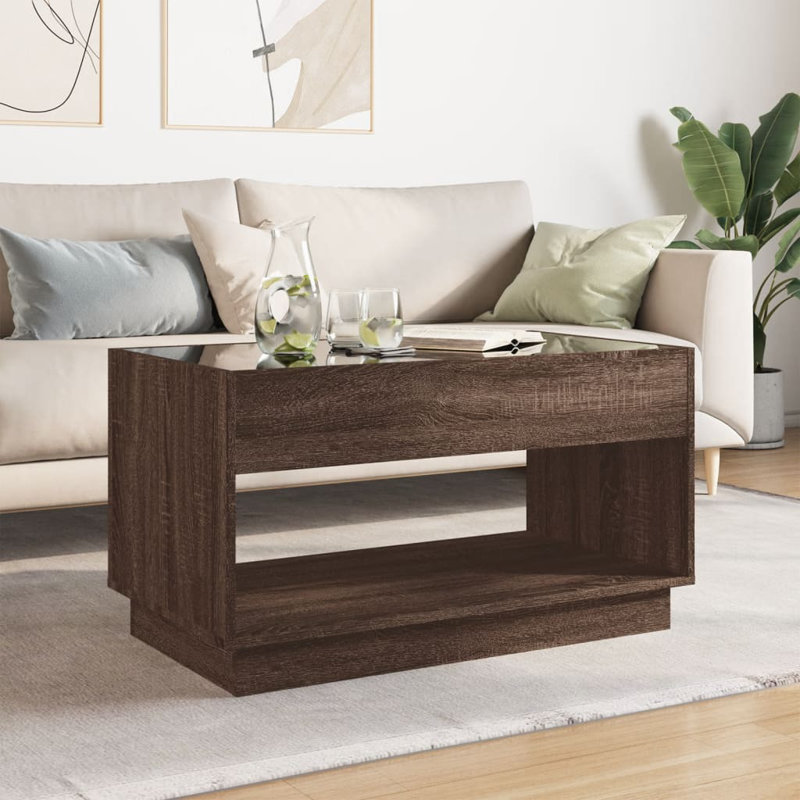 Cytlalli Coffee Table with Storage, 50cm H x 90cm L x 50cm W, Brown Oak