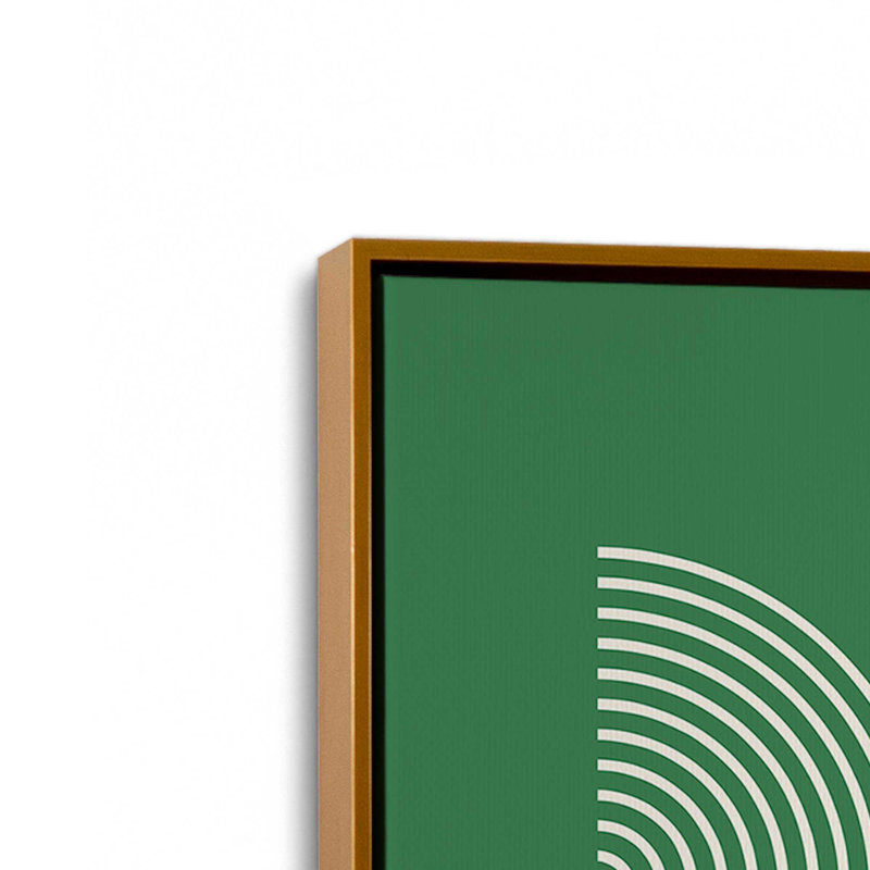 «Bauhaus Modernist Green Lines», reproduction sur toile, H 12,75 po x l 8,75 po, Cadre flottant doré