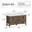 Meuble-lavabo double 60 po Solon avec comptoir en pierre frittée Calacatta, évier et dosseret, bois massif, pré-assemblé-711246093