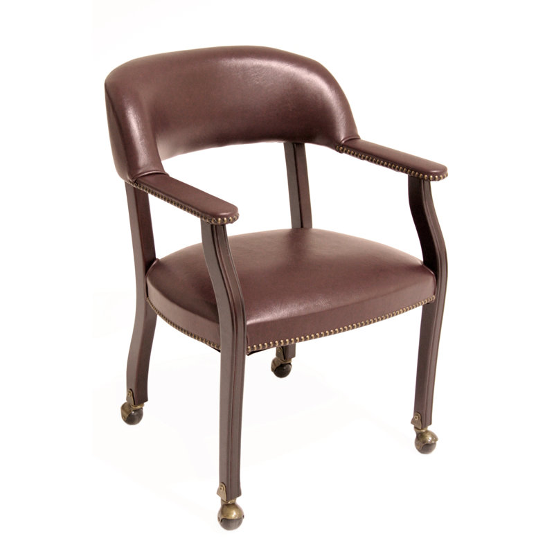 Chaise avec accoudoirs en tissu Nichael, Bourgogne, Inclus