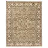 Hand Knotted Wool Area Rug in Gold And Ivory
