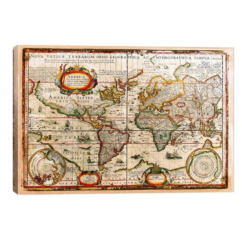 Vintage Map by Diego Tirigall - Wrapped Canvas Print, 66.04 cm H x 45.72 cm W x 1.91 cm D
