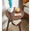 Table d'appoint 100% bois massif à 2 niveaux avec tablette de rangement inférieure, parfaite pour le salon et la chambre à coucher, durable et élégante