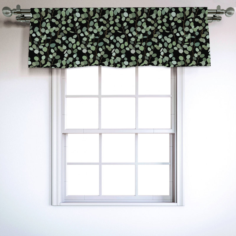 Sateen Floral Ruffled Window Valance