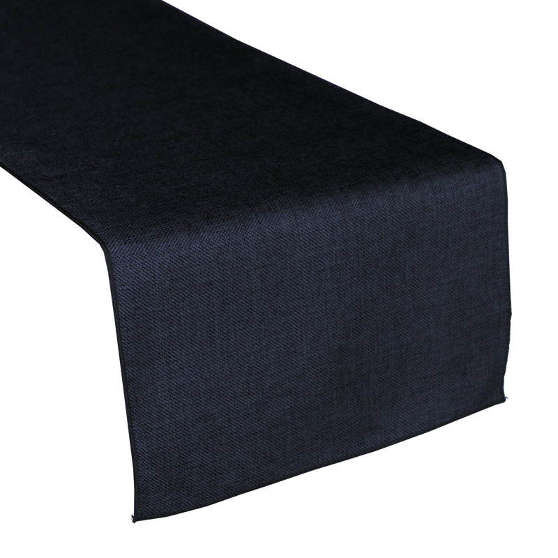 Chemin de table de couleur unie Iona-Lilly, Bleu marine, 144 po x 12 po