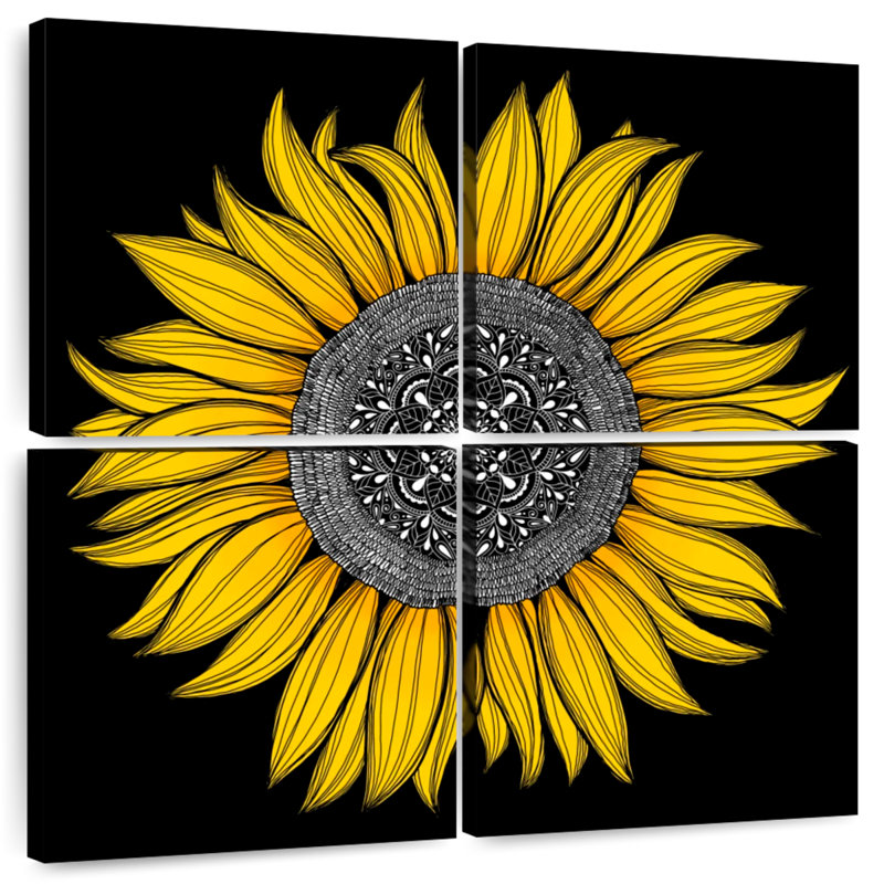 Harnek tournesol mandala, H 18 po x l 18 po