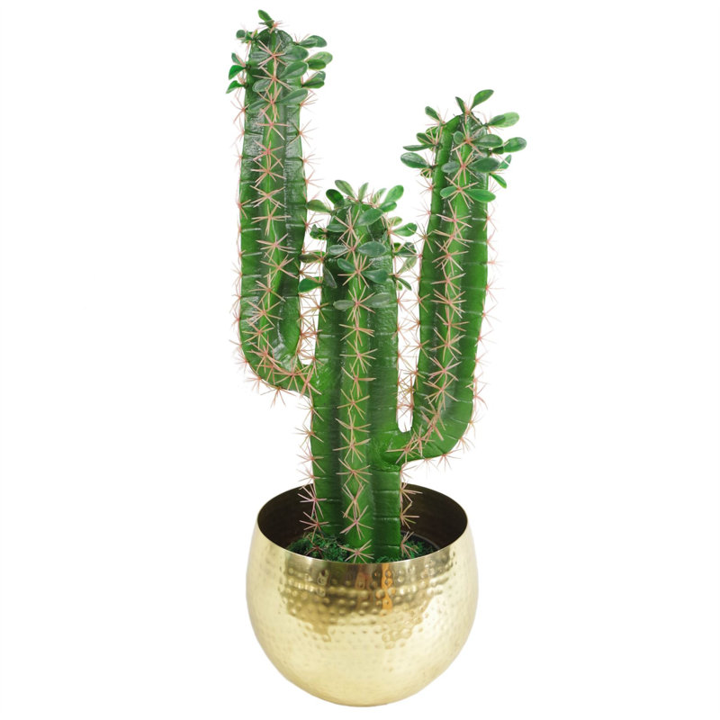 Sevyn Handmade Metal Cachepot, Gold, 18cm H x 22cm W x 22cm D