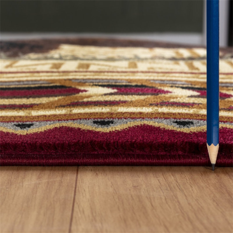 Nature's Nest GC_CBL3007 Multi Lodge Area Rug, Rectangle 2' x 3'
