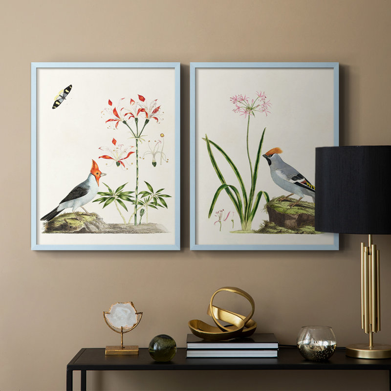 «Bird in Habitat I», reproduction encadrée de qualité supérieure - prête à être accrochée - aucun clou requis - aucun clou requis