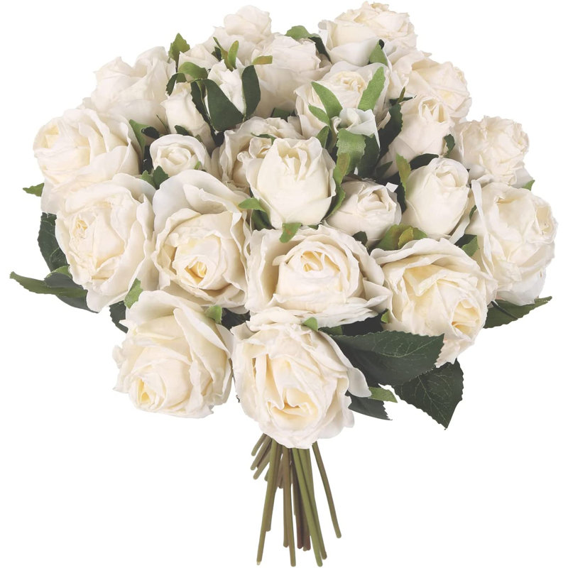 2 Bouquets Roses Artificial Flowers Dried Roses With Stems Vintage Flowers Artificial Roses Fake Flowers For Wedding Bridal Shower Decorations