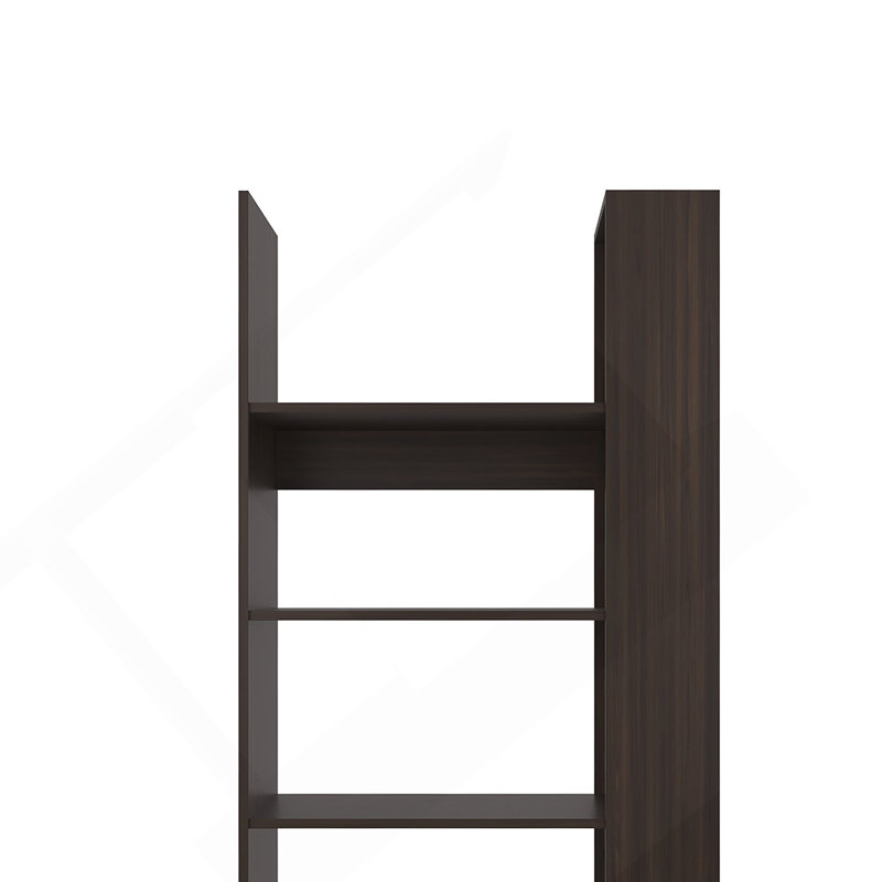 Stained Walnut 5-Shelf Open Bookcase