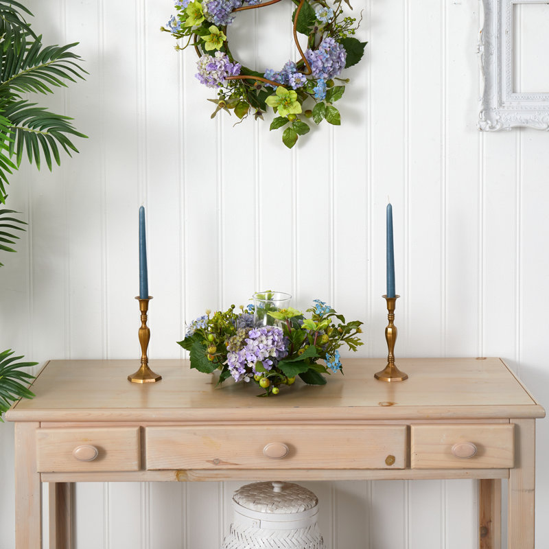 Candélabre en vase hortensia