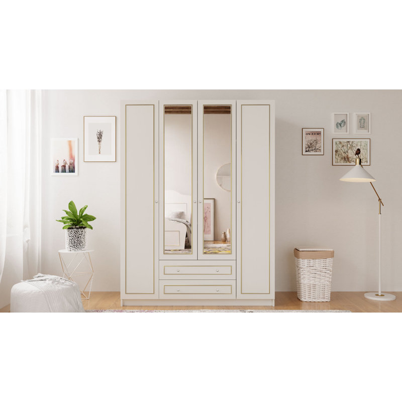 Vandermark 4 Door Manufactured Wood Wardrobe