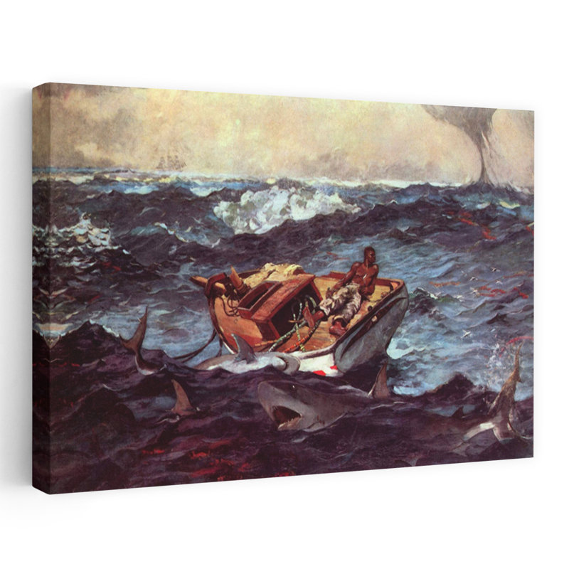 «Gulf Stream», abstrait, requin orchidée, océan côtier, impression d'art mural, H 12 po x l 18 po