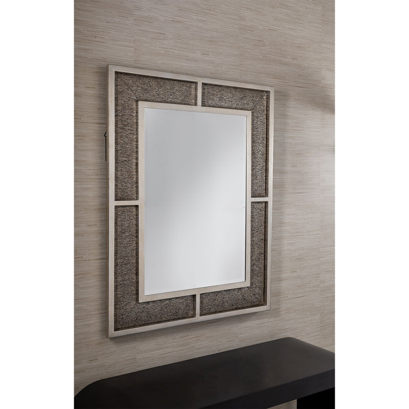 Bedford Rectangle Steel Mirror, Silver/Black