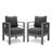 2-Pack 28" All-Weather Aluminum Patio Armchairs With Thick Dark Gray Cushions & Gray Frame-756605446-756605443