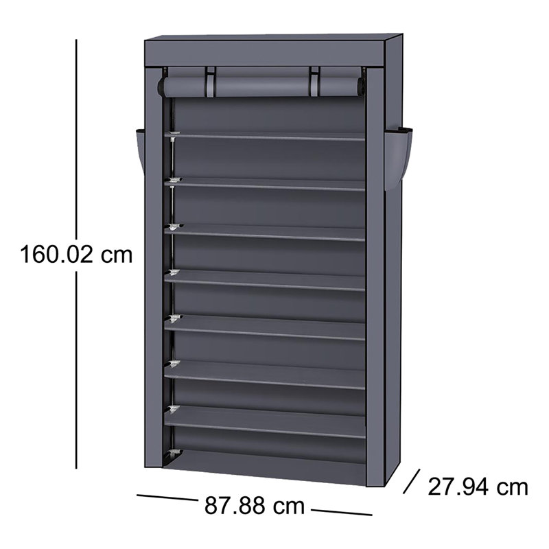 45 Pair Shoe Storage Cabinet, Grey
