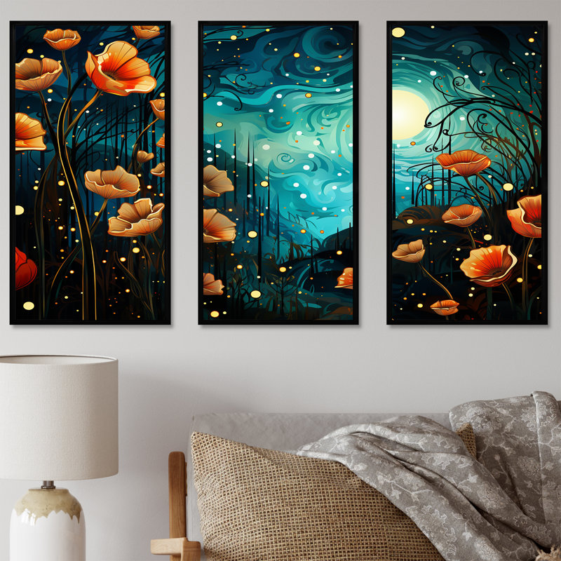 «Monets Garden Revisité Landscape I - Classics», art mural, Cadre flottant noir, H 40 po x l 60 po