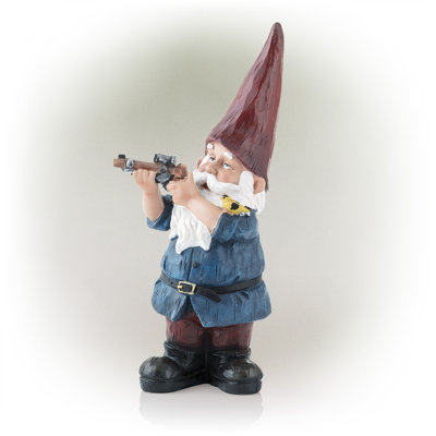 Statue de nain de jardin de chasse avec cour