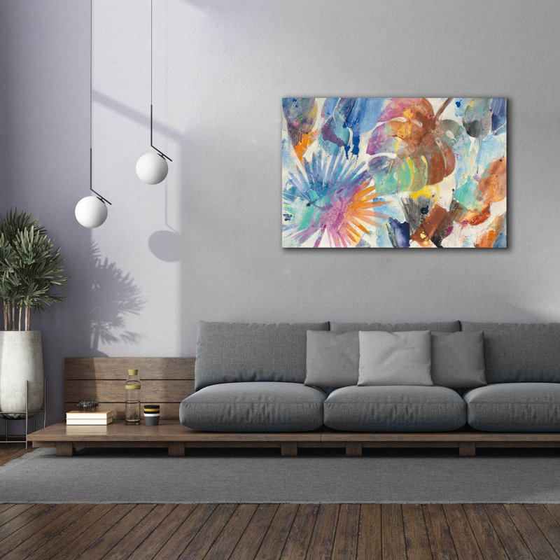 «Palm Abstract» par Albena Hristova, art mural sur toile, H 40 po x l 60 po