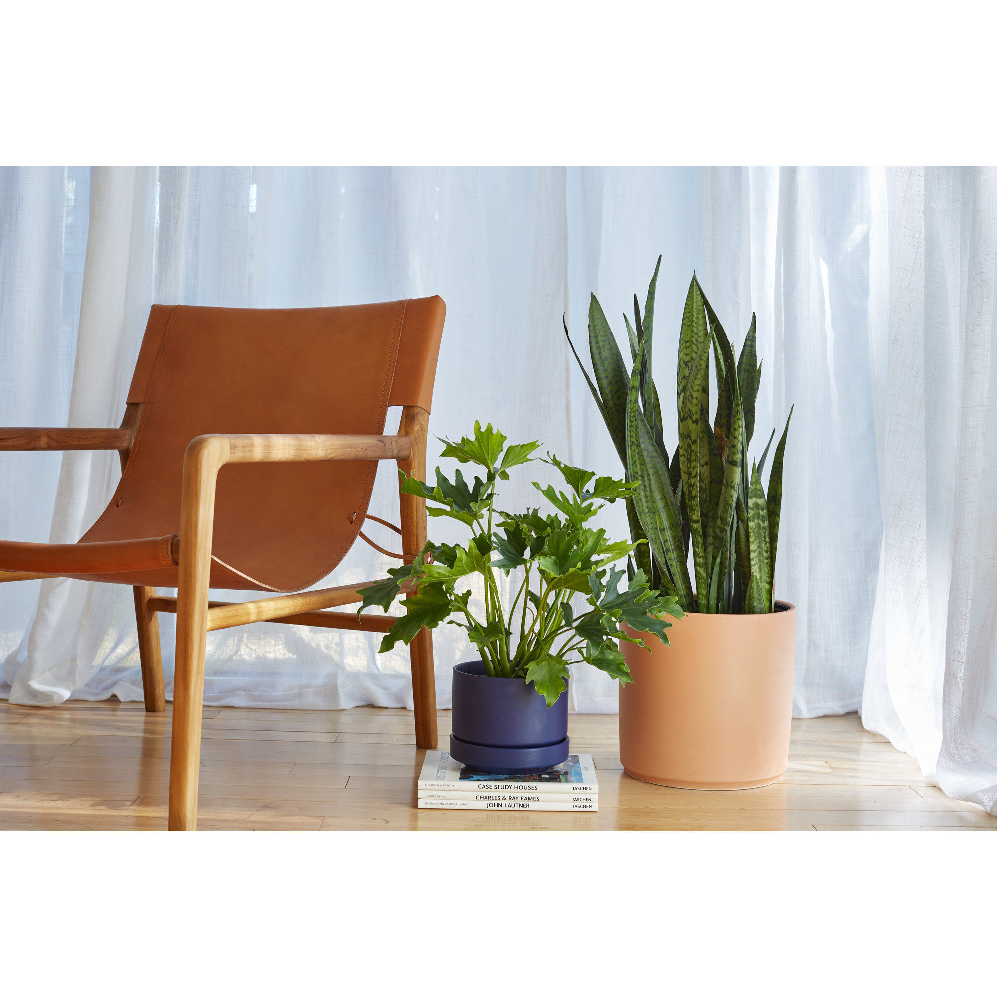 Byer Handmade Ceramic Pot Planter, 6" H x 7" W x 7" D, Blue