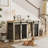 61" W Separable Large Dog Crate Furniture with Divider – Versatile Design for Multiple Dogs and Spaces-1778258438