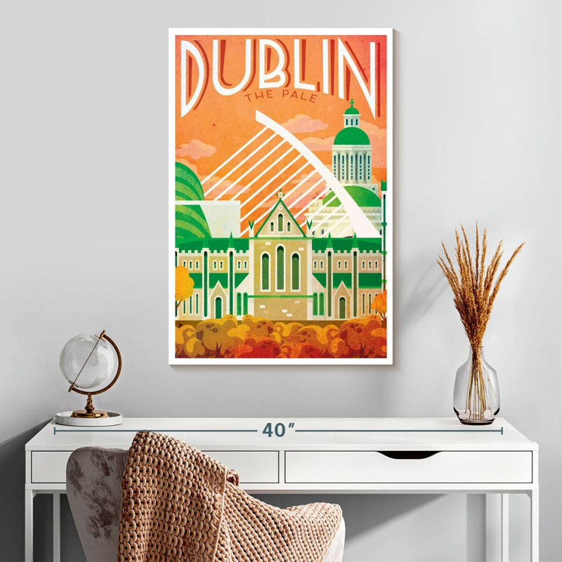 Affiche rétro de Dublin, Dublin, H 30 po x l 20 po