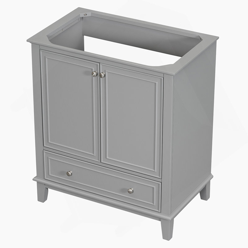 Meuble-lavabo de salle de bain sans lavabo, base seulement, armoire de salle de bain multifonctionnelle, Gris