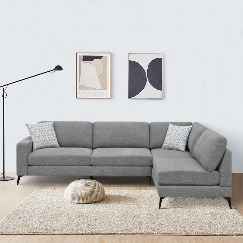 Chey Gray 2-piece Loose Back Sectional