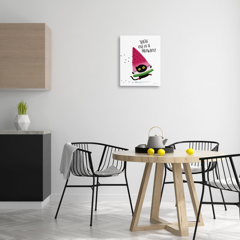 «One In A Meowlon Pun», art mural sur toile par Leeza Hernandez, H 20 po x l 16 po