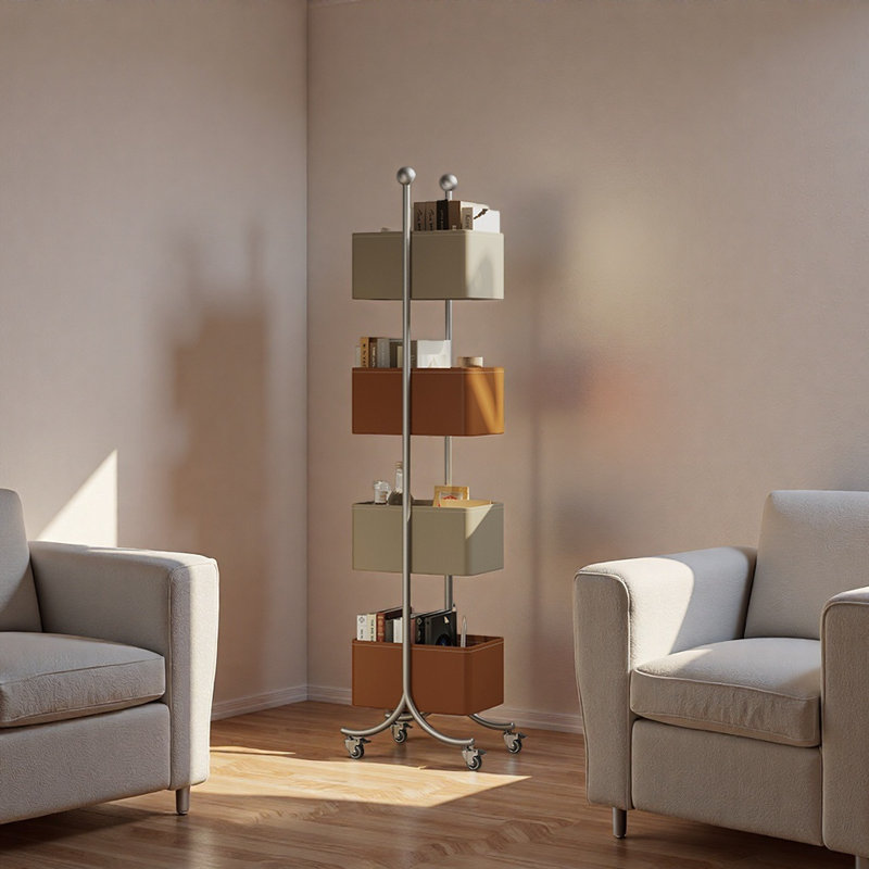 Bibliothèque italienne de style minimaliste, Orange