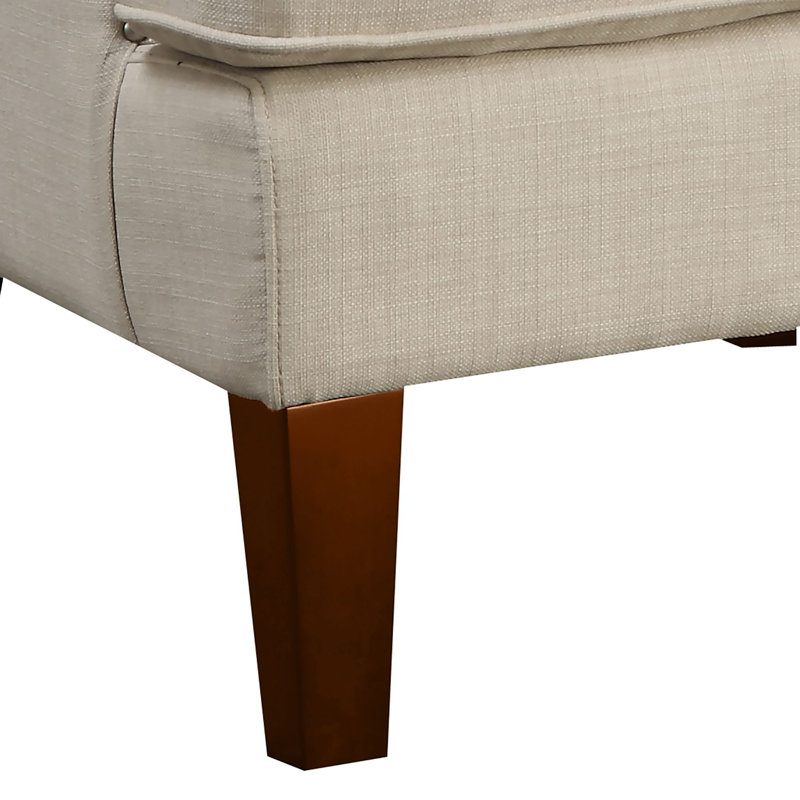 Fauteuil à oreilles rembourré Kemariya, Chenille ton naturel