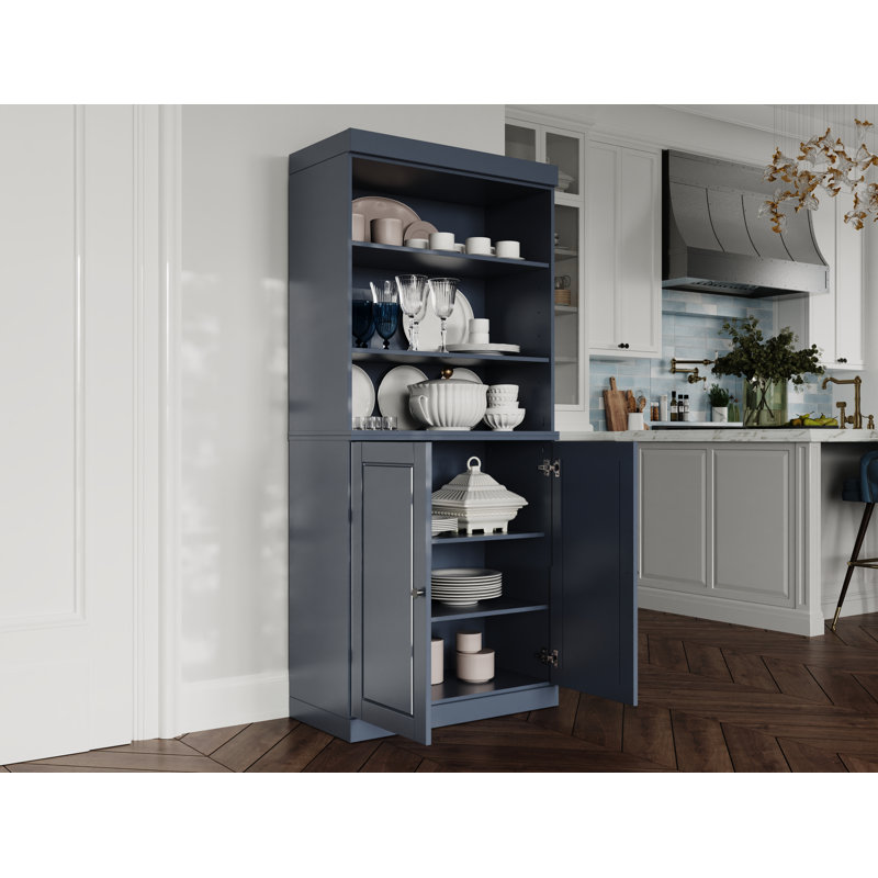 Garde-manger 100% bois massif Bryani Palace Imports, Bleu antique