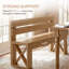 Banc de salle à manger 47 "avec dossier, banc de cuisine en bois de style campagnard avec cadres latéraux en forme de X pour salle à manger, cuisine