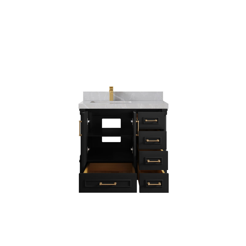 Ensemble de meuble-lavabo simple 36 po Aberdeen, Gris clair perle