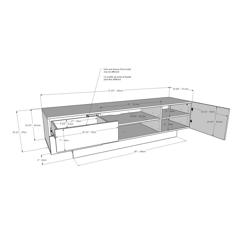Iberia Media Console, White