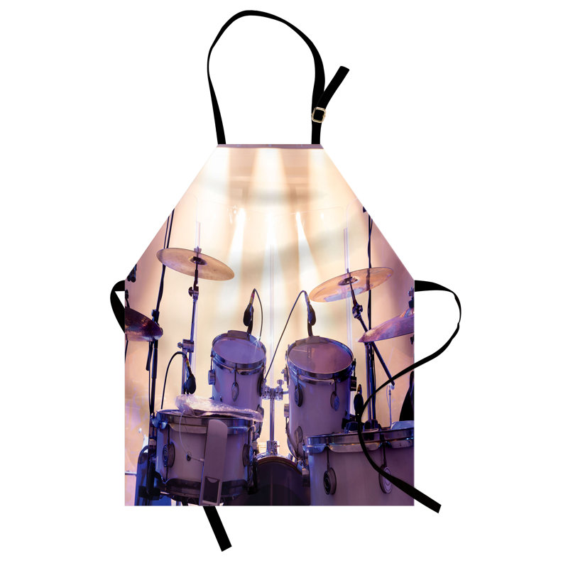 Tablier de tambour East Urban Home, cuisine de jardinage, taille adulte, pêche aubergine pâle
