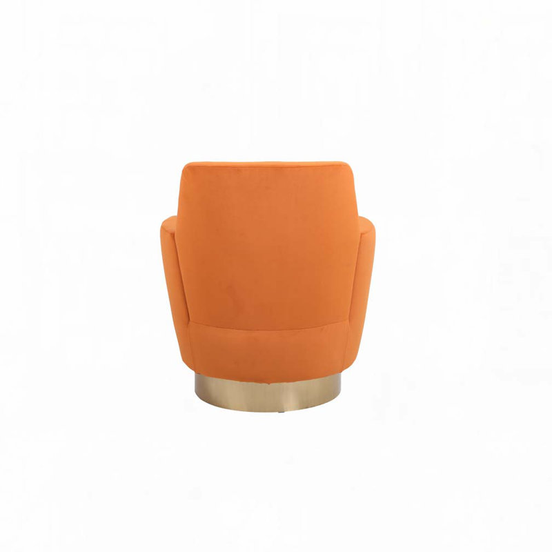 Lindall Swivel Barrel Chair Single, Orange Faux Fur