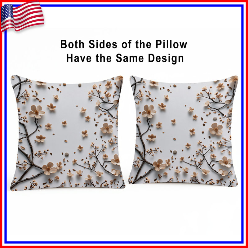 Coussin Cherry Blossom, 20 po x 20 po