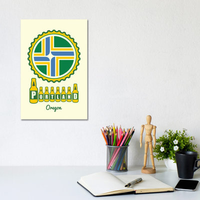 Portland Beer Cap Flag by Benton Park Prints - Wrapped Canvas Gallery-Wrapped Canvas Giclée