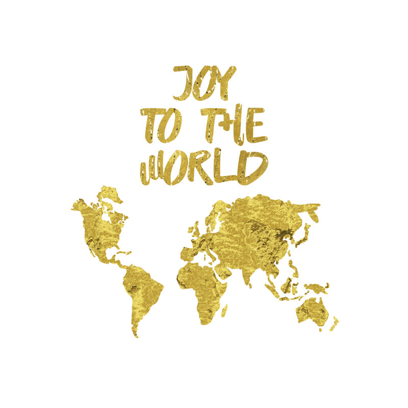 Joy To The World Map - Wrapped Canvas Print, 51cm H x 51cm W x 3.8cm D