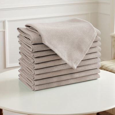 Linen Textured Dinner Cloth Napkins Set of 12 (18" X 18") Waterproof Extra Soft Thick Durable Reusable Napkins with Hemmed Edges for Weddings and Everyday Use