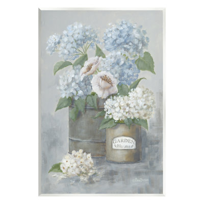 «Country Garden Blooms Hydrangeas Floater», art mural par Pam Britton